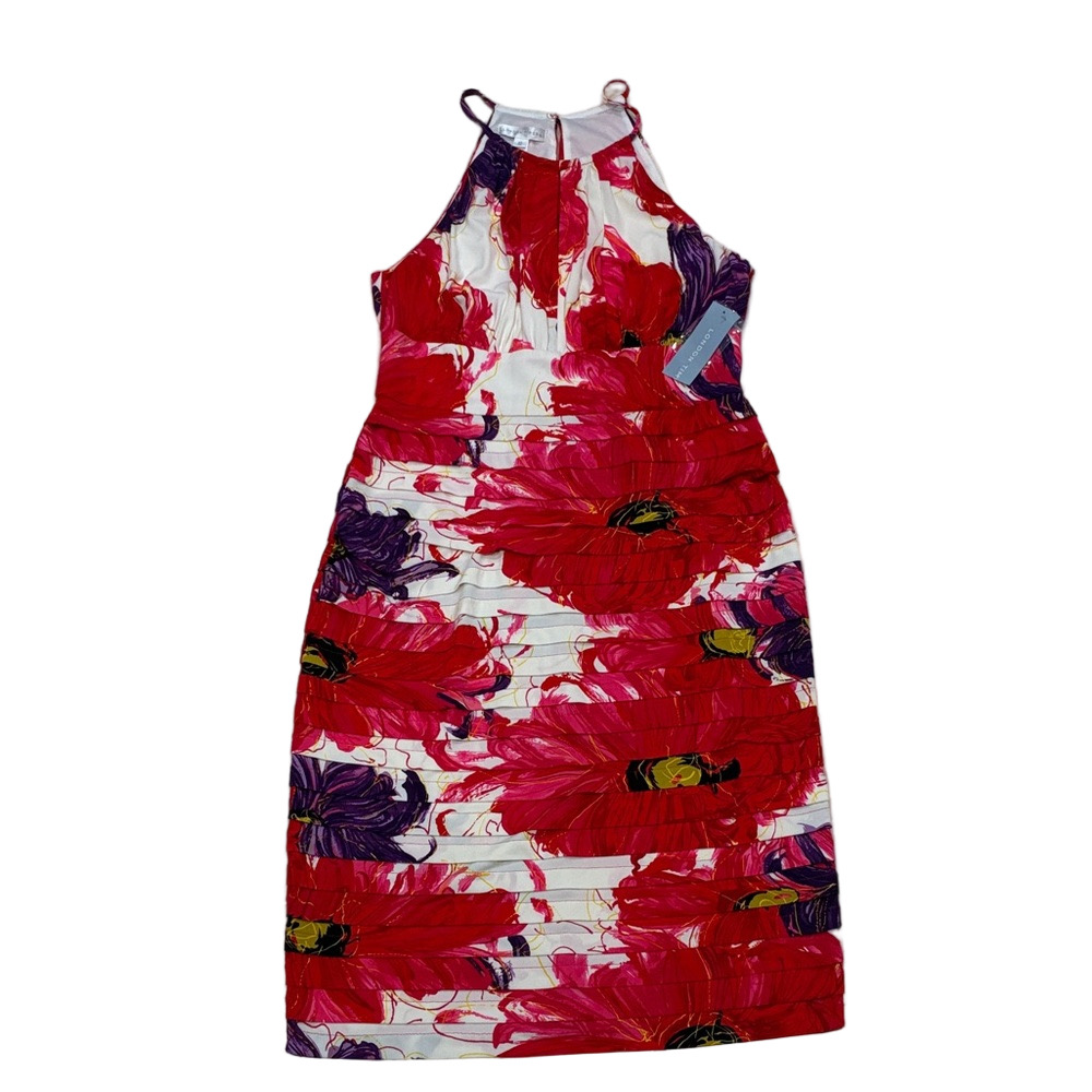 London Times NWT Floral Halter Pleated Dress Sz 12 - Picture 6 of 10